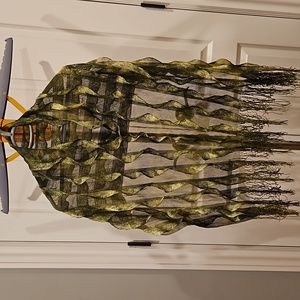 Green Shawl, Cape Layering Piece